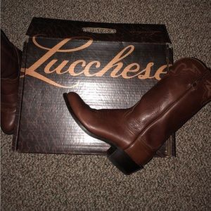 Lucchese Brown Leather Western Boots